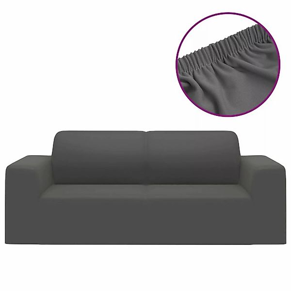 vidaXL Stretch Sofahusse 2-Sitzer Anthrazit Polyester-Jersey günstig online kaufen