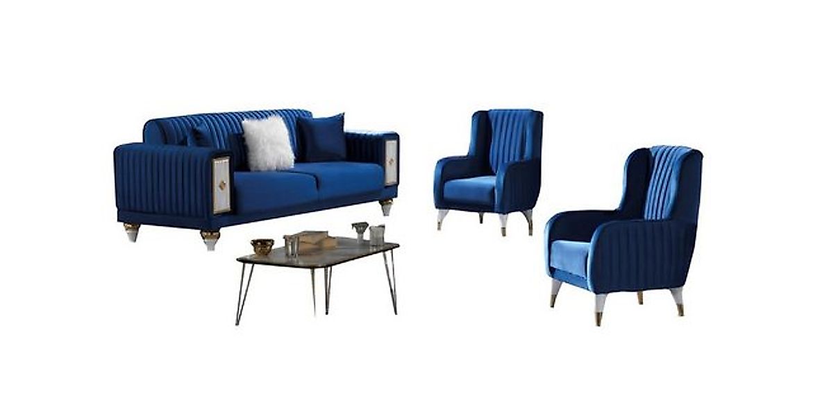 JVmoebel Sofa Wohnzimmer Set Dreisatzsofa 3-Sitzer Sofa Polster Möbel 2x Se günstig online kaufen