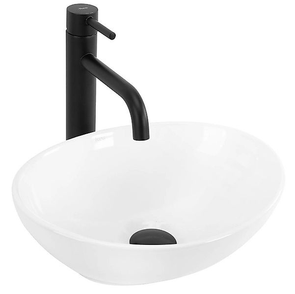 wohnwerk.idee Aufsatzwaschbecken Waschbecken Keramik Weiß Klein Mini Oval G günstig online kaufen