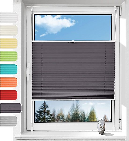 OUBO Plissee mit Klemmträger Sonnenschutz und Sichtschutz lichtdurchlässig günstig online kaufen