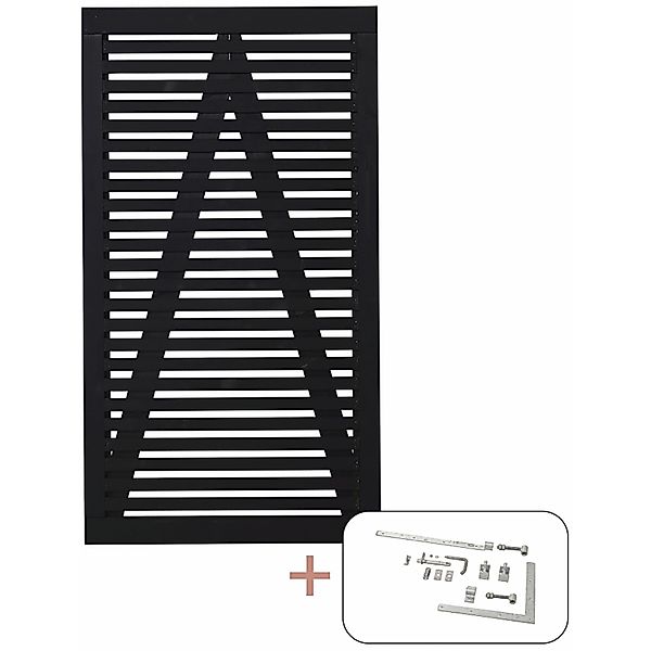 Einzeltor Tokyo Nadelholz Schwarz 100 cm x 180 cm günstig online kaufen