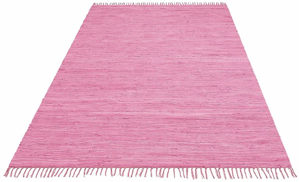 my home Teppich "Paul" rechteckig 5 mm Höhe Wendeteppich, Uni, handgewebt, günstig online kaufen