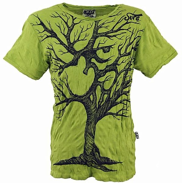 Guru-Shop T-Shirt Sure Herren T-Shirt OM Tree - lemon Goa Style, Festival, günstig online kaufen