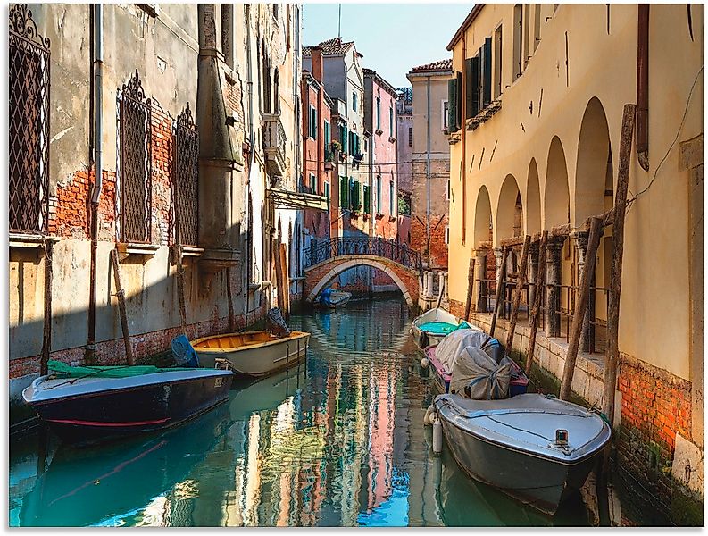 Artland Wandbild "Boote auf Kanal in Venedig", Italien, (1 St.), als Alubil günstig online kaufen