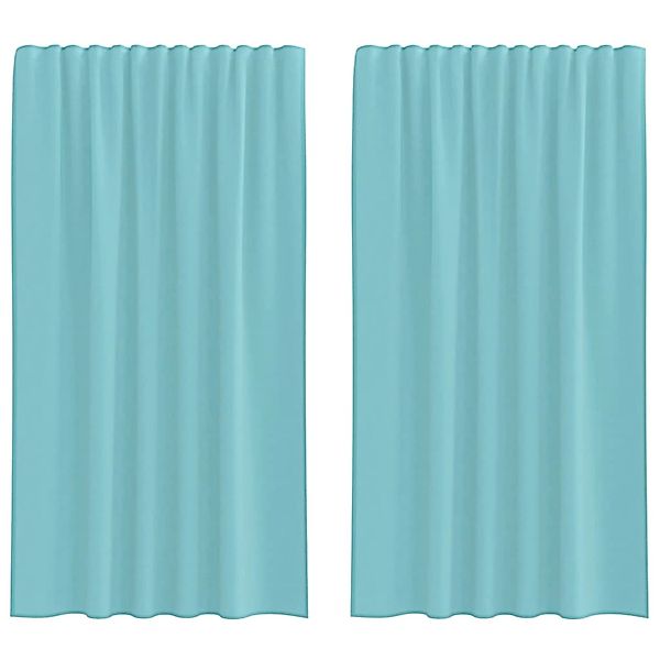 vidaXL Voile Vorhänge mit Stangentaschen 2 Stk Türkis 4102237 günstig online kaufen