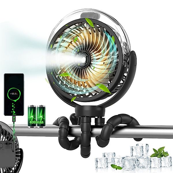 LEENON Tischventilator Mini-USB-Ventilator mit Oktopus-Basis,mit Nebel,eins günstig online kaufen
