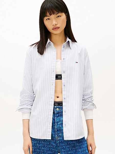 Tommy Jeans "TJW REG OXFORD SHIRT" mit Logostickerei, abgerundeter Saum günstig online kaufen