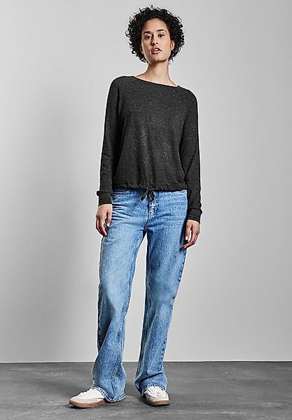 STREET ONE Langarmshirt mit Tunnelzug am Saum günstig online kaufen