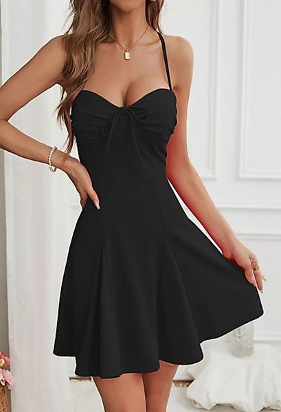 SEGUEN Sommerkleid Sexy Wind hängenden Hals Kleid Sommer Hochtaillierter Pl günstig online kaufen