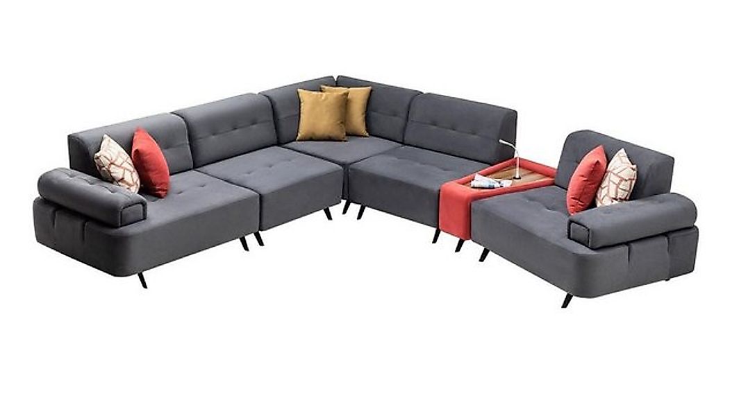 JVmoebel Ecksofa Eckcouch Couch Sofa Ecksofa Lounge Grau Wohnraumsofa, 1 Te günstig online kaufen