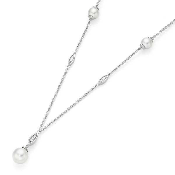 GIORGIO MARTELLO MILANO Perlenkette "Y-Form mit Muschelkernperlen und Zirko günstig online kaufen