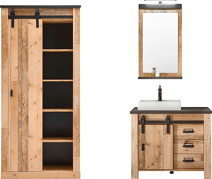 Home affaire Badmöbel-Set »SHERWOOD, Bad im modernen Design, 3-teiliges Bad günstig online kaufen