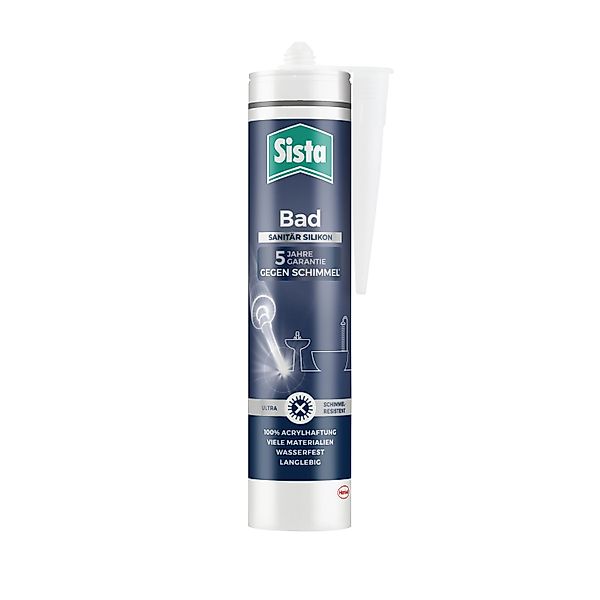 Sista Bad Sanitär Silikon 280 ml Kartusche Weiß günstig online kaufen