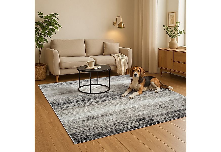 oKu-Tex Teppich Phoenix Wohnzimmerteppich, Kurzflor Beige meliert, Teppich, günstig online kaufen
