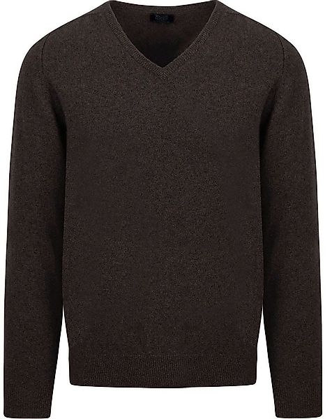 William Lockie V-Auschnitt Pullover Lammwolle Cocoa Dunkelbraun - Größe XXL günstig online kaufen