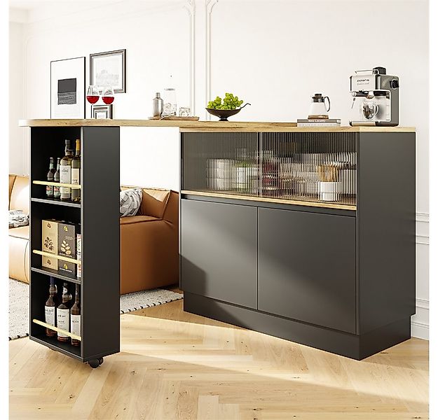 OKWISH Bartisch Moderner drehbarer Ess (360° drehbarer Ess- und Barschrank günstig online kaufen