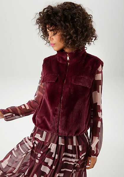 Aniston CASUAL Plüschweste in trendiger Farbpalette günstig online kaufen
