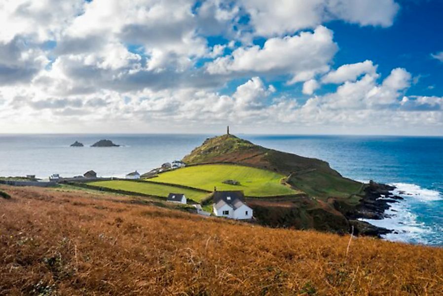 Papermoon Fototapete »LEUCHTTURM-KAP CORNWALL WIESE MEER OZEAN KÜSTE STRAND günstig online kaufen