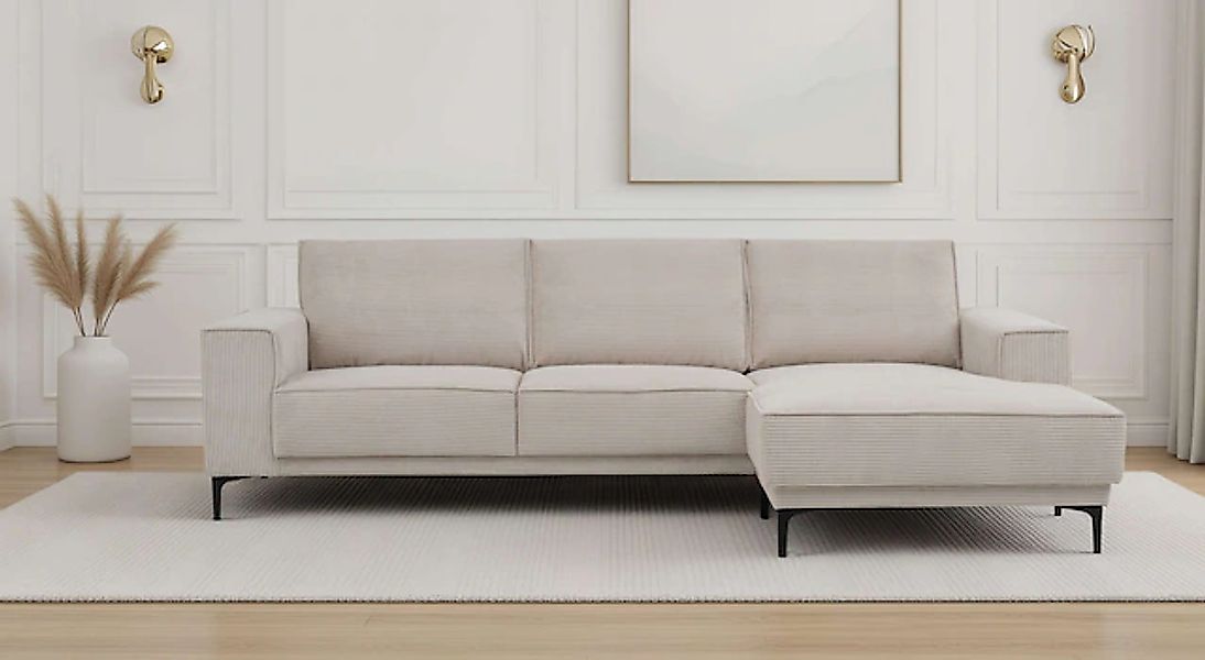 PLACES OF STYLE Ecksofa »Polsterecke Oland, Struktur, Flachgewebe, Luxus-Mi günstig online kaufen