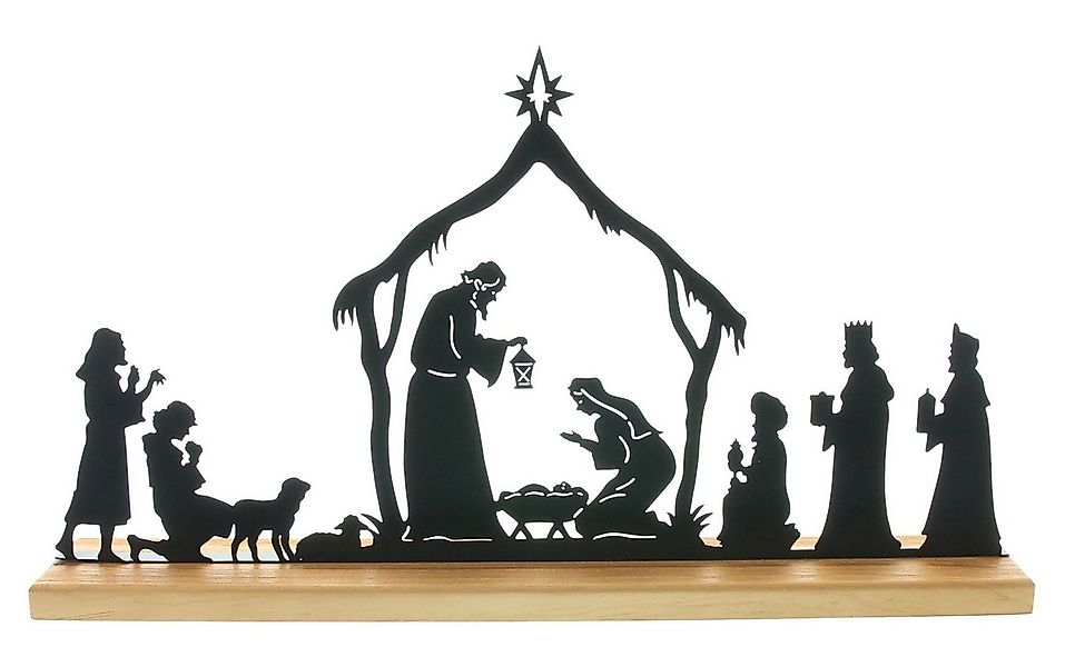 Dekoleidenschaft Dekofigur "Heilige Familie" aus Metall, schwarz, 44x24 cm, günstig online kaufen