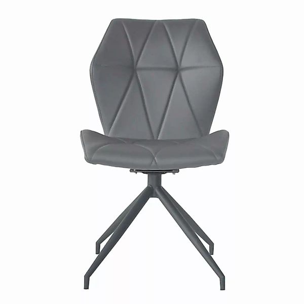 Schwarze Esszimmerstühle aus Kunstleder und Metall drehbar (2er Set) günstig online kaufen