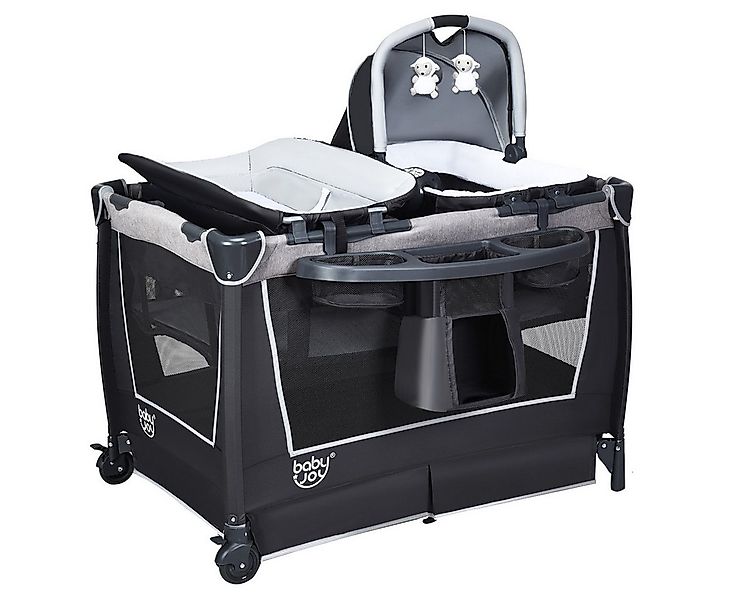 COSTWAY Baby-Reisebett, faltbar mit Spielbügel & Musikbox günstig online kaufen