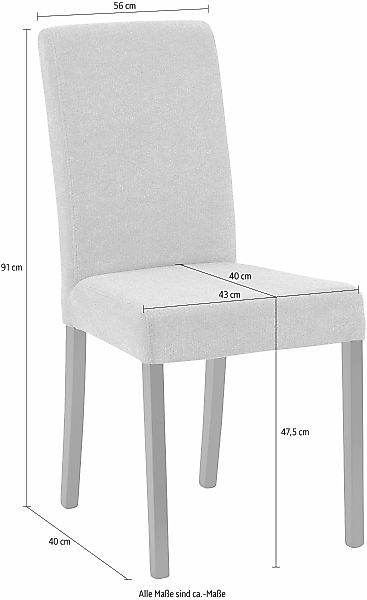 massivline&more 4-Fußstuhl "Martina 100", (Set), 2 St., Polyester, Gestell günstig online kaufen