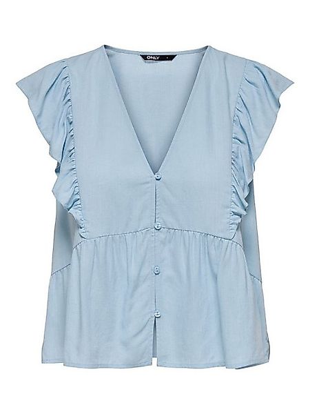 ONLY Blusenshirt Bluse mit V-Ausschnitt, Rüschen und Knopfleiste ONLRIAN FL günstig online kaufen