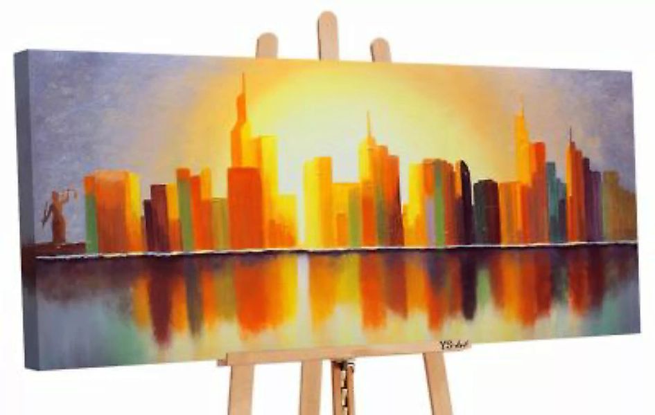 YS-Art™ "Gemälde Acryl ""Sonnenstadt"" handgemalt auf Leinwand 115x50 cm" g günstig online kaufen