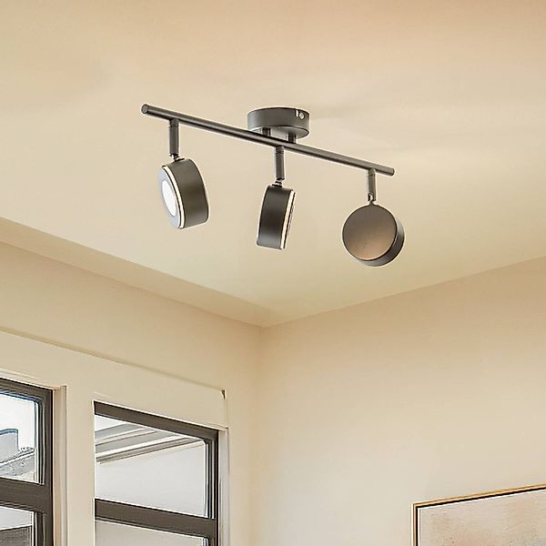 Lindby Strahler Jyla, schwarz, 4.000 K, 3-flg., GX53 günstig online kaufen