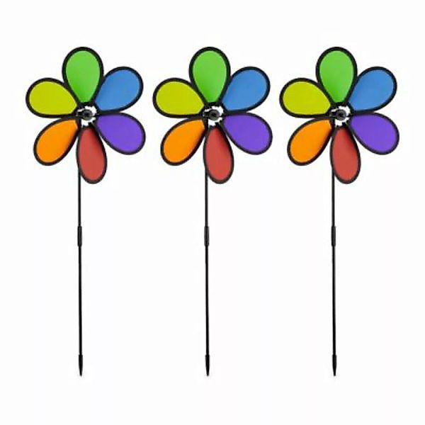 relaxdays Windrad Blume 3er Set mehrfarbig günstig online kaufen