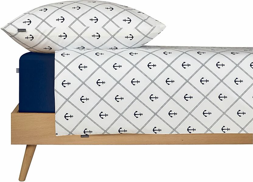 Schiesser Bettwäsche "Nola aus weicher Baumwolle in martitimem Look" 2 Stk. günstig online kaufen