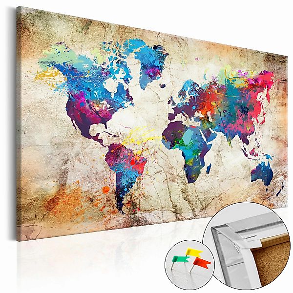 Korkbild - World Map: Urban Style  [cork Map] günstig online kaufen