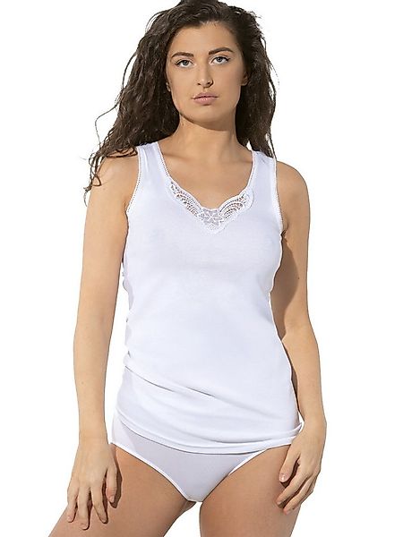 Yenita® Unterhemd Tank Top, Achselhemd (4-St) mit Spitze aus 100% Baumwolle günstig online kaufen