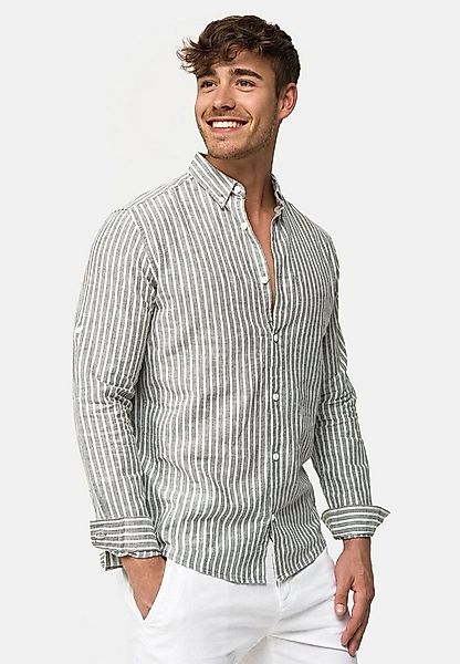 Indicode Langarmhemd Herren Brayden Herrenhemd Langarm mit Button-Down-Krag günstig online kaufen