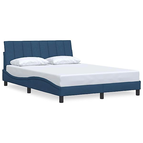 vidaXL Bettgestell ohne Matratze Hanko Blau 140x200 cm Stoff 3310397 günstig online kaufen