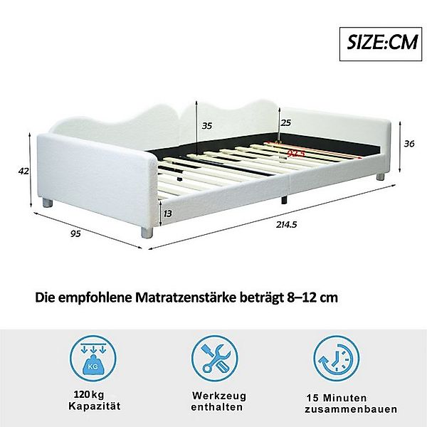 STILVORA Kinderbett 90×200 Schlafsofa mit Rückenlehne&Armlehnen,Tagesbett o günstig online kaufen