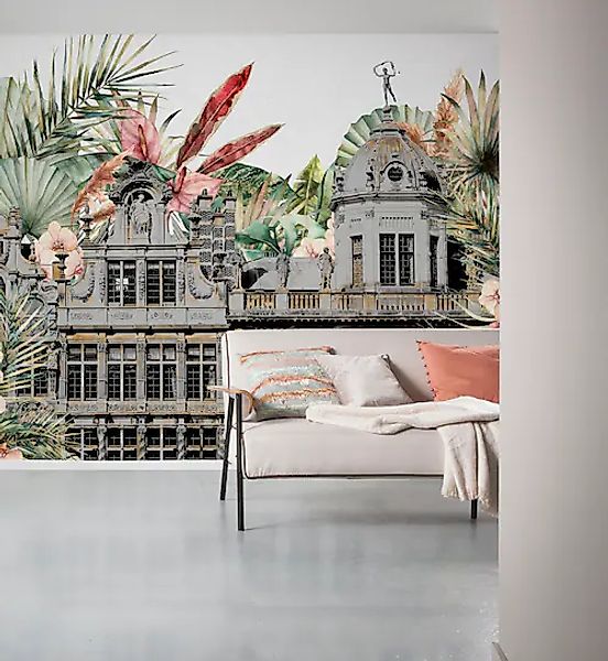 Komar Fototapete »Vlies Fototapete - Tropical Palace - Größe 300 x 250 cm«, günstig online kaufen