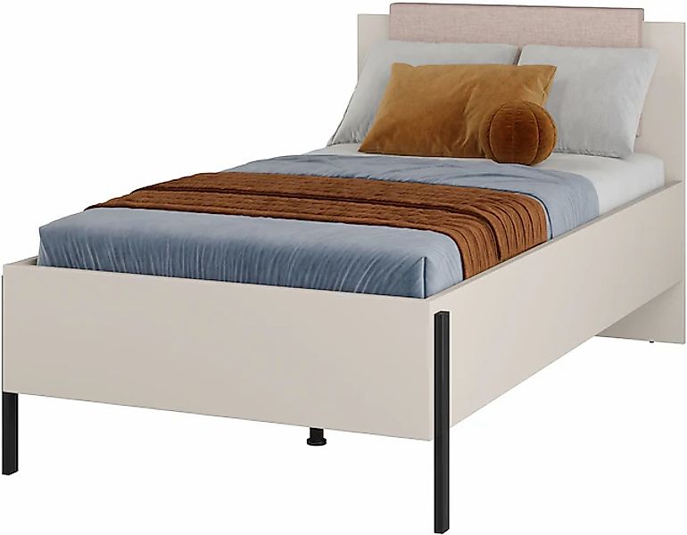 OTTO home Bett »Jukon, mit gepolstertem Kopfteil, Füße aus Metall, modernes günstig online kaufen