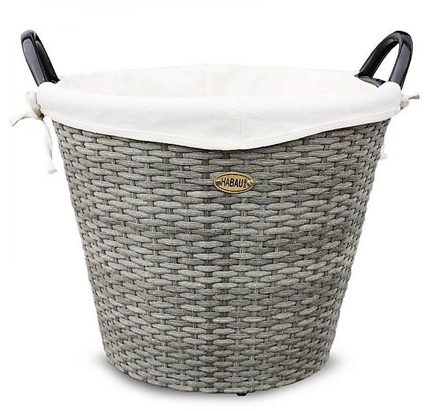 HABAU Kaminholzkorb Habau Feuerholzkorb mit Stoff aus Polyethylen, grau 48x günstig online kaufen
