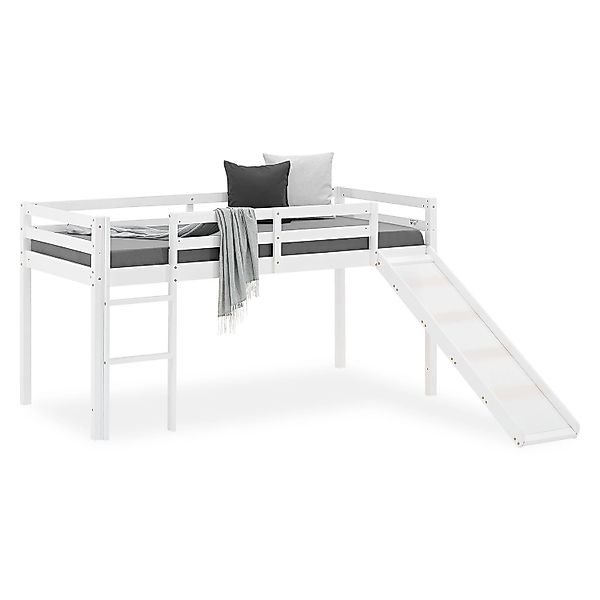 Homestyle4u Kinderbett 90x200 mit Rutsche in Weiß 1434 günstig online kaufen