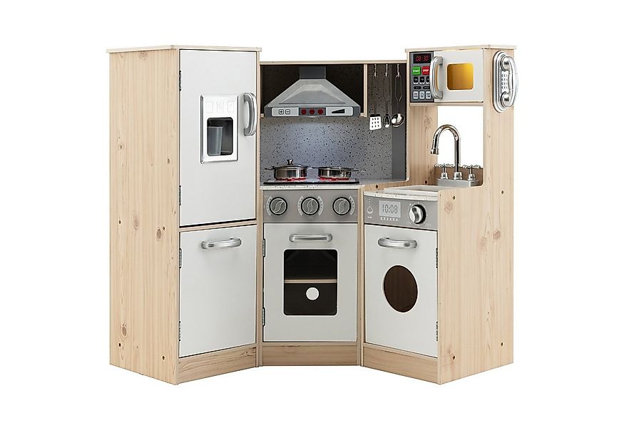 COSTWAY Spielküche Kinderküche holz, inkl. Zubehör, 105 x 49 x 81 cm, ab 3 günstig online kaufen