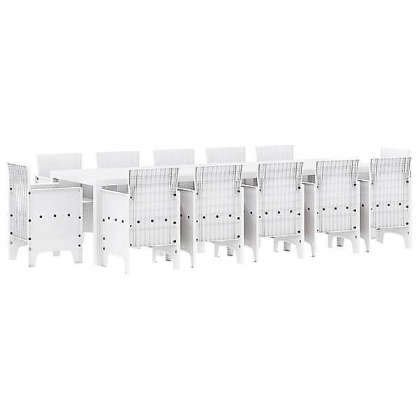 vidaXL Garten Essgruppe 13-Tlg Weiß Poly Rattan 3378622 günstig online kaufen
