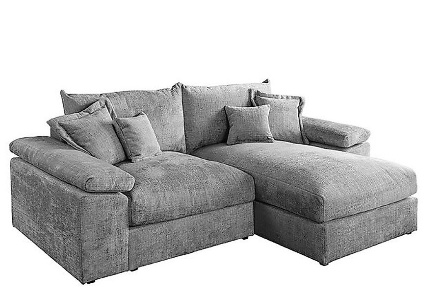riess-ambiente Ecksofa ATMOSPHERE XL 245cm grau Chenille - 3-Sitzer mit Fed günstig online kaufen