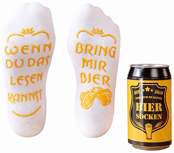 Lucadeau Freizeitsocken Geschenk Männer – Lustige Spruch-Socken in Bierdose günstig online kaufen