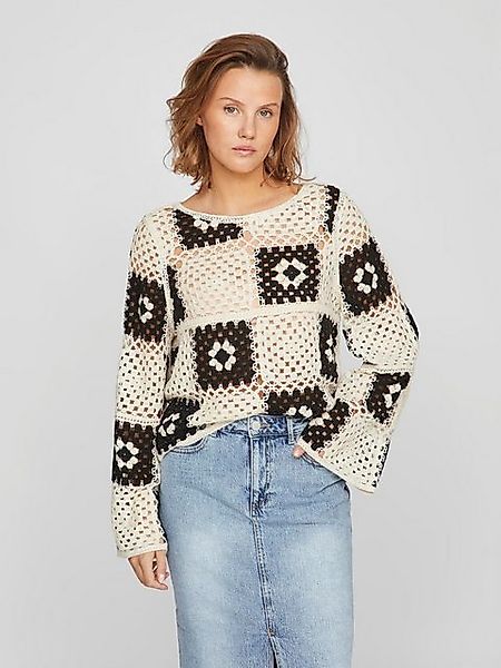 Vila T-Shirt Elegante Rundhals mit Langarm VILEAH L/S CROCHET TOP / W günstig online kaufen