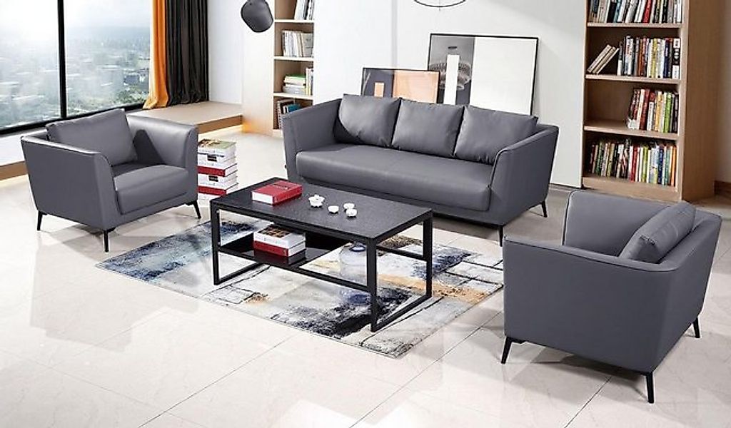 Xlmoebel Sofa Leder-Couchgarnitur 3+1+1 Sitzer-Set Polstersofa Designer-Cou günstig online kaufen