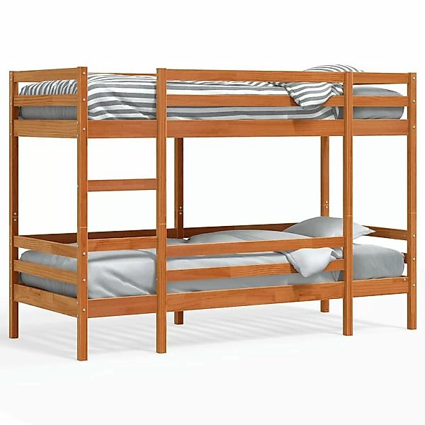 vidaXL Etagenbett Wachsbraun 90x200 cm Massivholz Kiefer2102516 günstig online kaufen