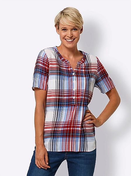 Sieh an! Klassische Bluse Karo-Bluse Kurzarm günstig online kaufen