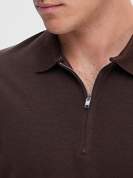 SELECTED HOMME Poloshirt "SLHFAVE ZIP SS POLO NOOS" günstig online kaufen